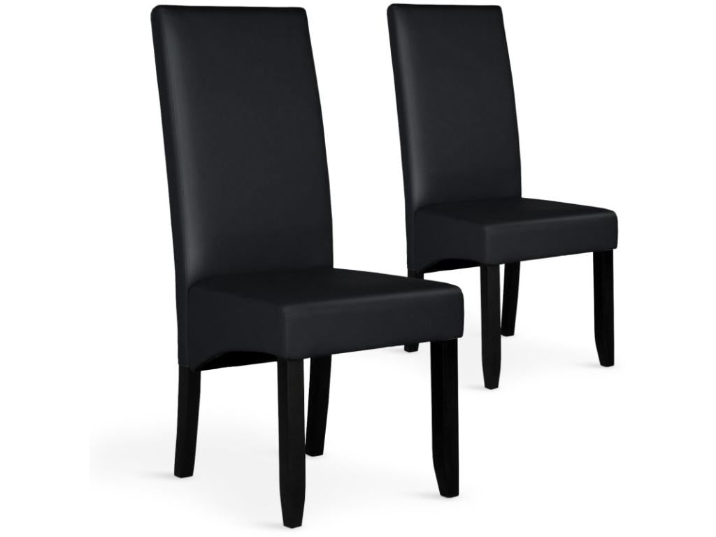 Set of 2 Nidchicshop Faux Leather Designer Chairs 108cm Black 23946DOZW