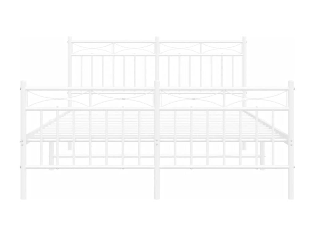 Metal bed frame with headboard/footboard, white, 140x190cm, 98293MDUP