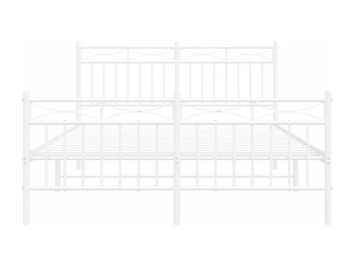 Metal bed frame with headboard/footboard, white, 140x190cm, 98293MDUP
