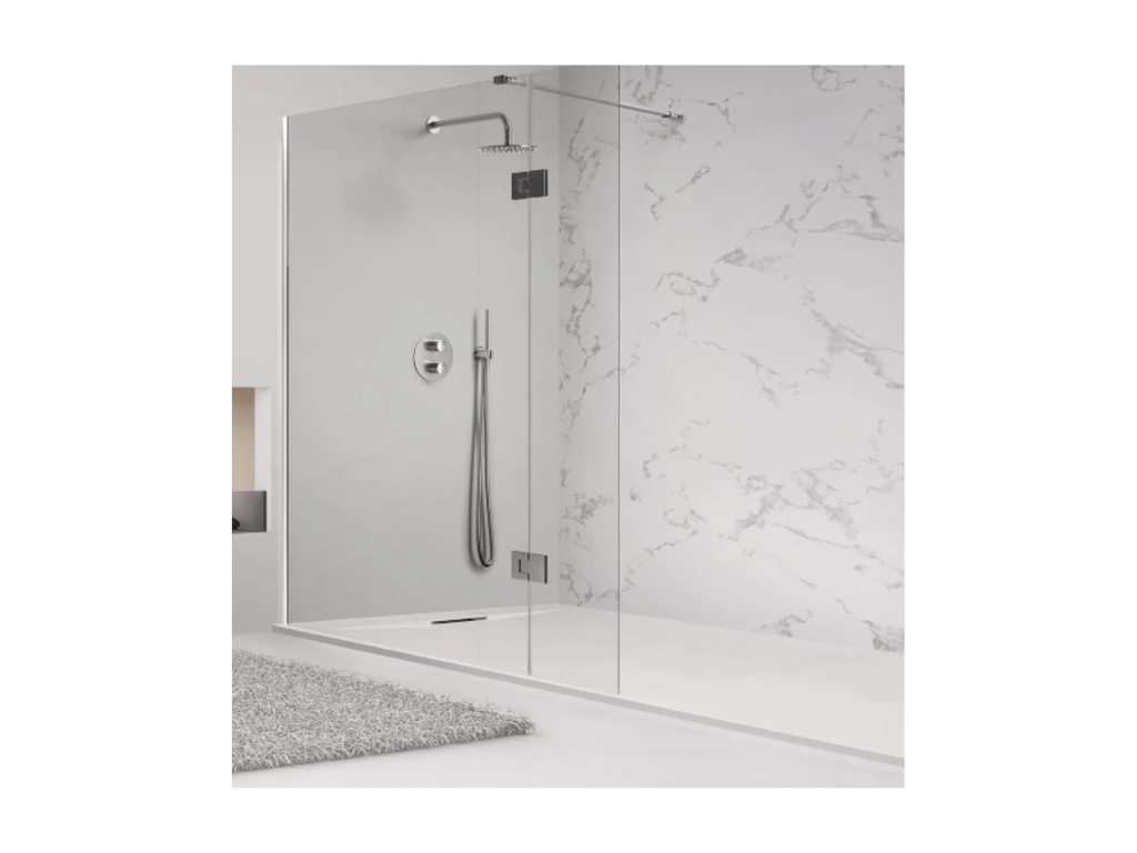 75x130 cm Black Shower Tray, Calmetop Line, Resin and Marble Powder, with Side Drain, Marble Resin, 21334IQVW