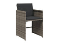 17-piece garden dining set and cushions in woven resin 85322BCYI