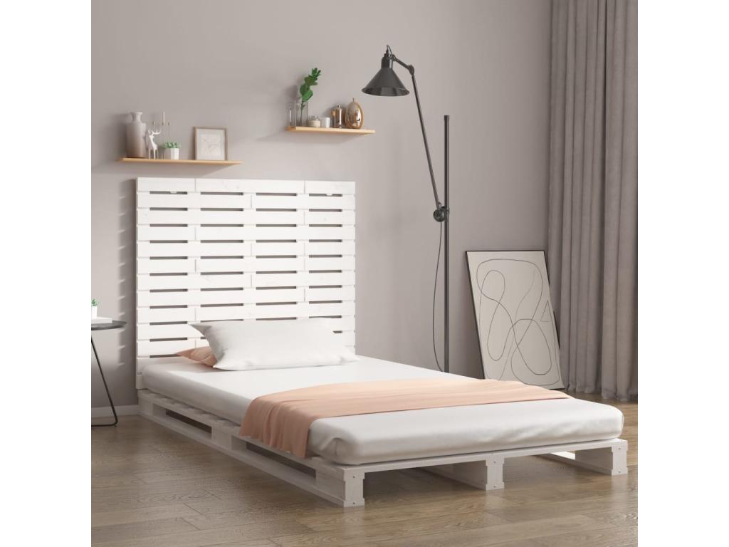 Wall-mounted headboard White 141x3x91.5 cm Solid pine wood 25721YGEC
