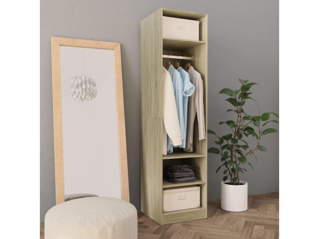 Calmetop Oak Wardrobe 50x50x200 cm Engineered Wood 51622ODWE