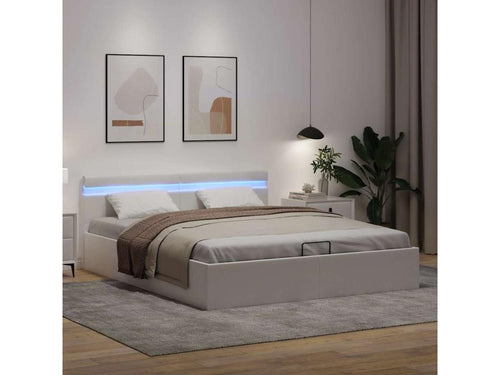 Hydraulic storage bed frame without mattress with LED 93735DJFV