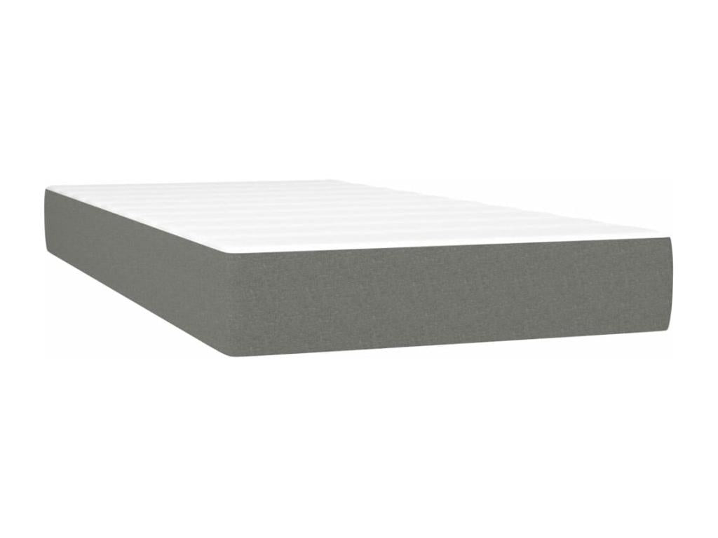Upholstered bed base and mattress, Dark Grey, 90x190 cm, Fabric, 96177SAKQ