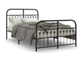 Metal bed frame with headboard/footboard, black, 120x200 cm, 68546FPEZ