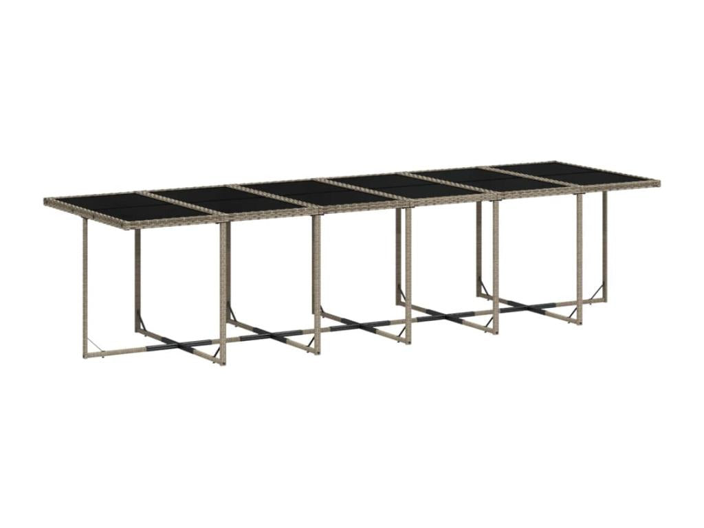 17-piece garden dining set and cushions in woven resin 85322BCYI