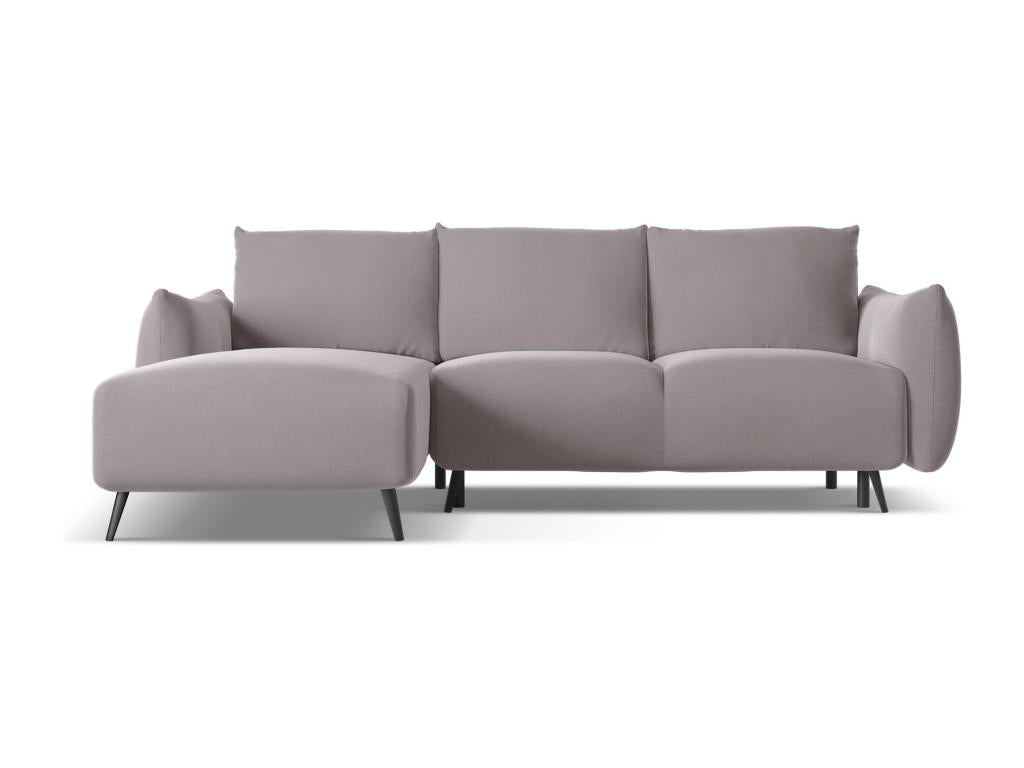 Left-hand corner sofa bed in velvet - lavender - Calmetop 38647NZTC