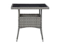 3-Piece Garden Dining Set, Grey Wicker and Glass 34682YWZY