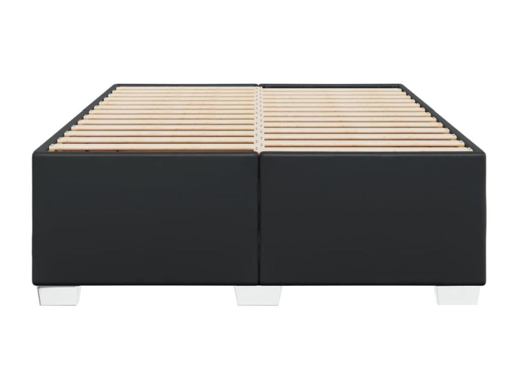 Black faux leather bed frame without mattress, 140x190 cm, 73709JNUO