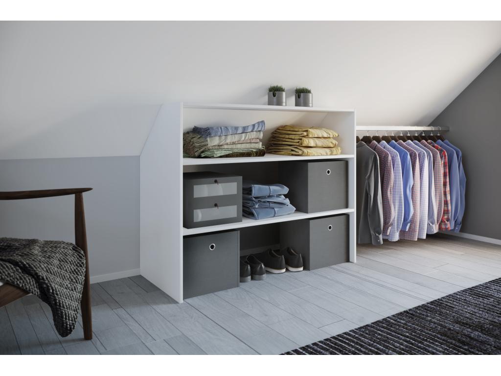 Calmetop Wooden Open Wardrobe Walk-in Closet Penthouse Shelf Calmetop White 06347XPWY