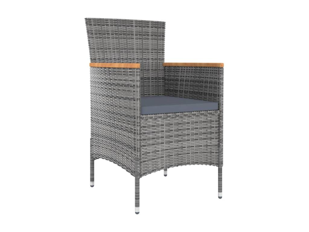 13-piece garden dining set with cushions, grey, 50774FDKZ