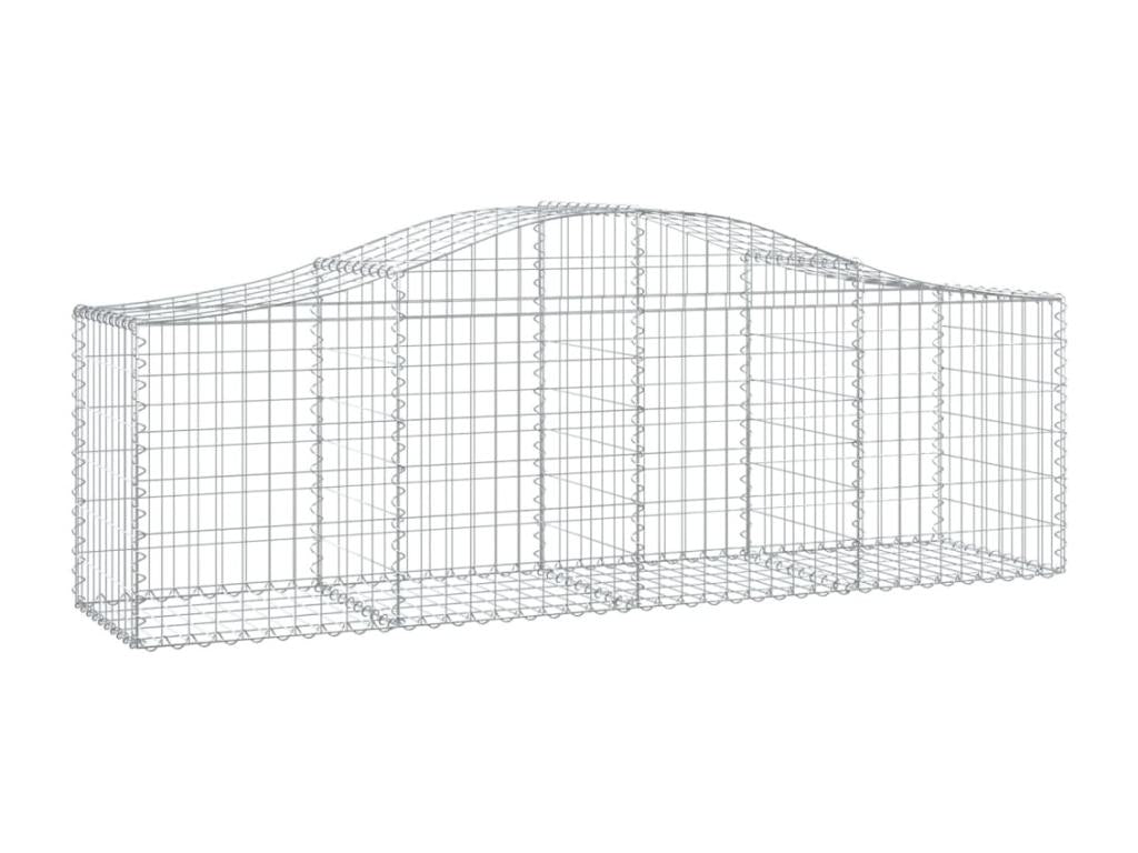 Arched gabion baskets, 15 pcs, 200x50x60-80 galvanized iron, 79156VMME