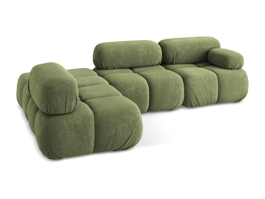 Left-facing modular corner sofa in Chenille - green - Nidchicshop 29662CBYB