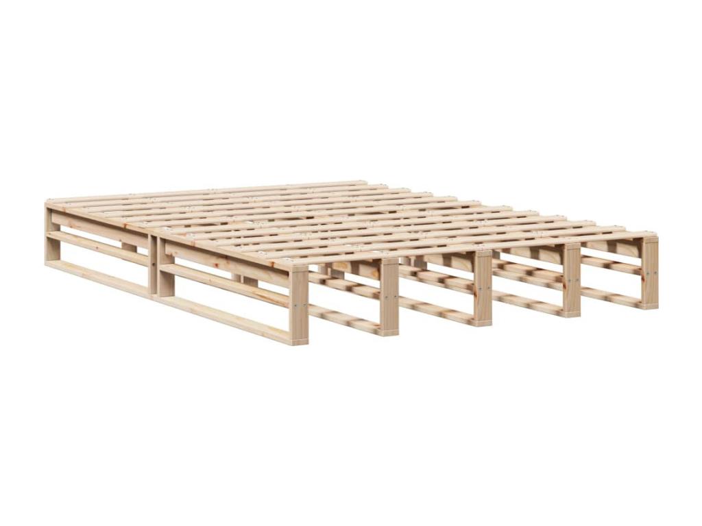 Bed frame without mattress 140x200 cm solid pine wood 84965PWOG