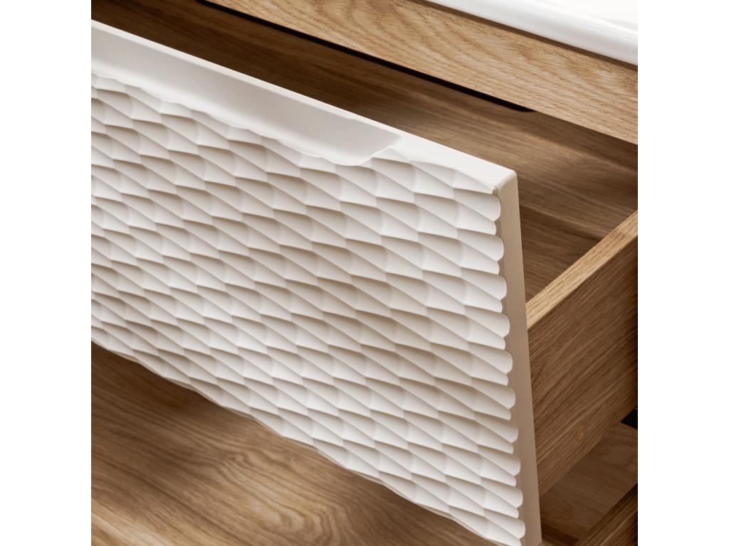 80cm vanity unit with Bohometop countertop, beige and wood, 08461QXCX