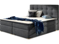 Complete box spring bed set including headboard, bed base, mattress, and mattress topper - Nidchicshop - luxury dark grey fabric - 160x200 cm 73480RBFX