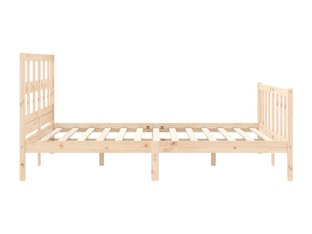 Bed frame with headboard 160x200 cm solid wood 29898KLZZ