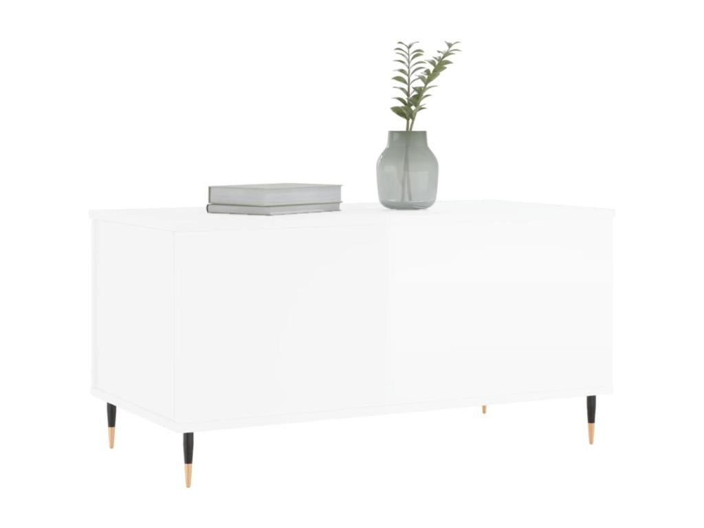 Coffee table, glossy white, 90x44.5x45 cm, engineered wood, 15148NIVV