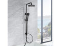 Nidchicshop Shower Column without Mixer Tap, 220mm Shower Head, 2-Jet Hand Shower, Black, EU, Model 24715BRCE