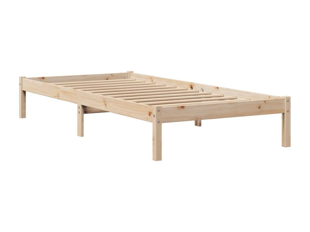 Bed frame without mattress 75x190 cm solid pine wood 32335ZORW