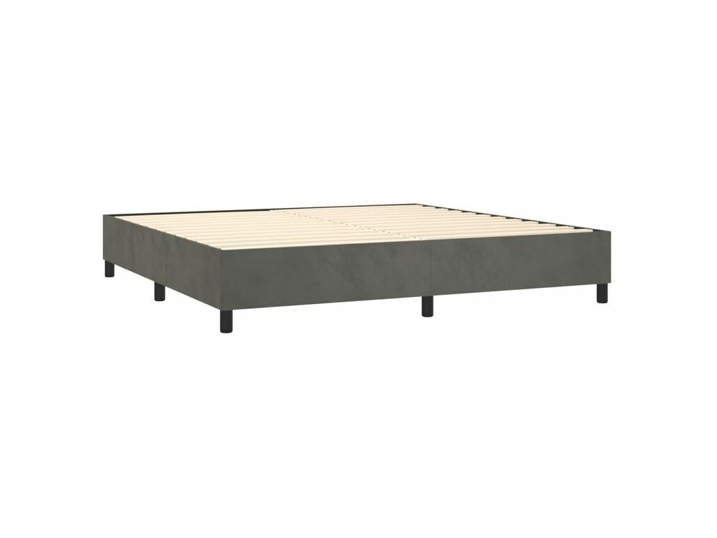 Nidchicshop bed base and mattress, Dark Grey 200x200 Velvet 29700KTRX