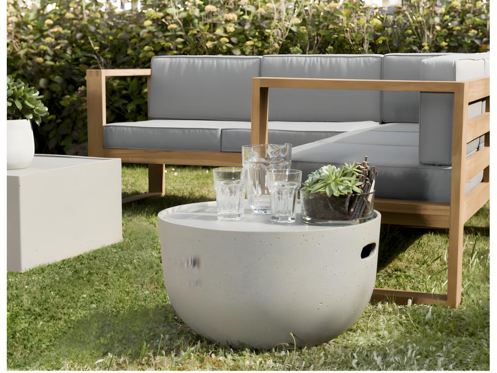 Calmetop - Round garden coffee table 58x58 cm concrete 23432NNJQ