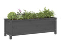 Grey raised garden bed 119.5x40x39 solid pine wood 92412TOWL
