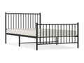 Metal bed frame with headboard and footboard, black, 107x203 cm, 97559ZBBI