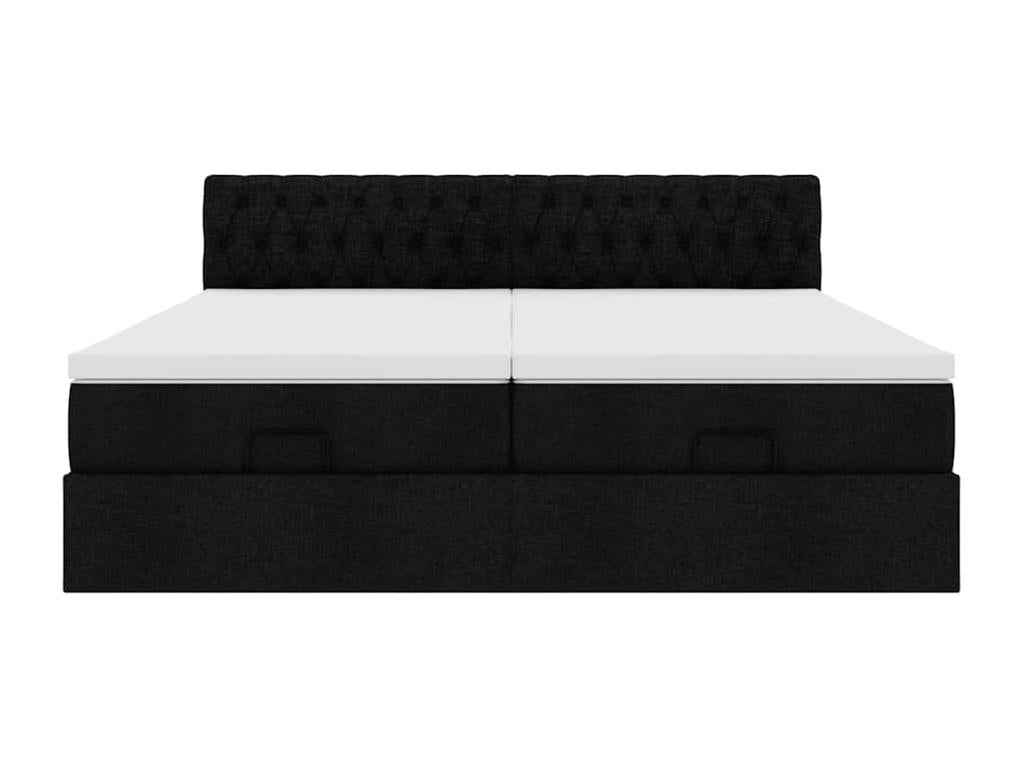Ottoman bed frame with black mattress 200x200cm fabric 51714FETC