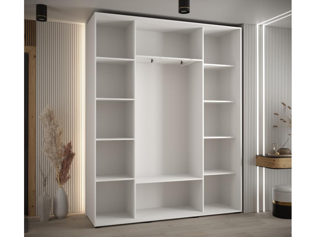 Nidchicshop 5 Sliding Door Wardrobe 235.2/190/45 3 Doors White/Nidchicshop/Silver 89847NOGJ