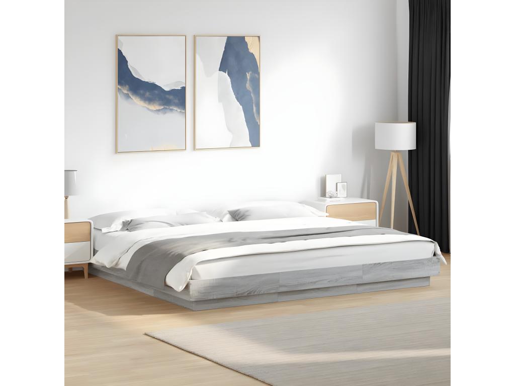 Nidchicshop grey bed frame without mattress, 180x200 cm, 07287PPQB