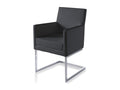 Upholstered faux leather armchair with chrome-plated steel legs. Nidchicshop 24 Nidchicshop 38336HJMT
