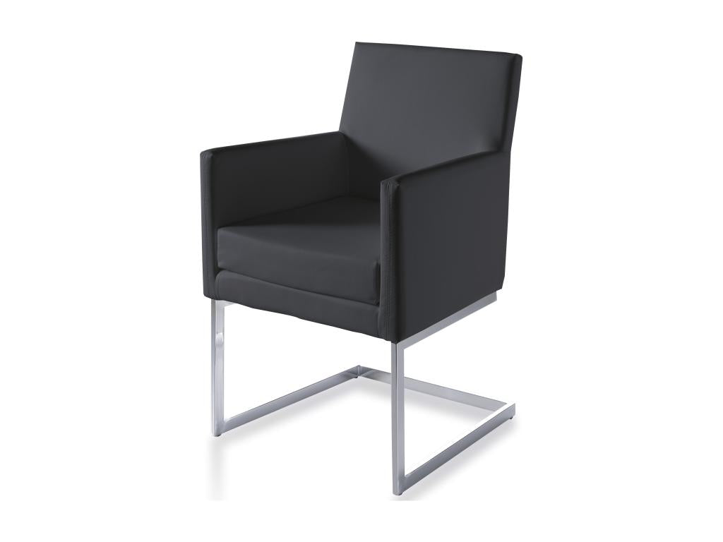 Upholstered faux leather armchair with chrome-plated steel legs. Nidchicshop 24 Nidchicshop 38336HJMT