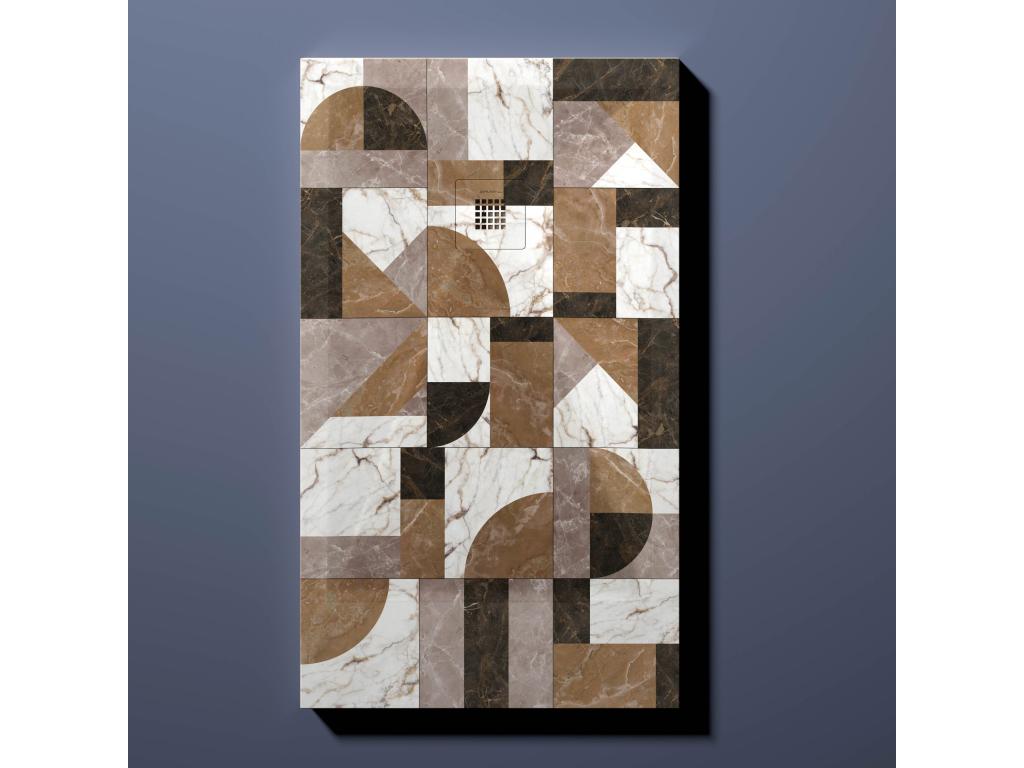 Shower tray 01 Mosaic color, smooth finish, Nidchicshop 3D color grid - 200x70 cm 29100KMTH