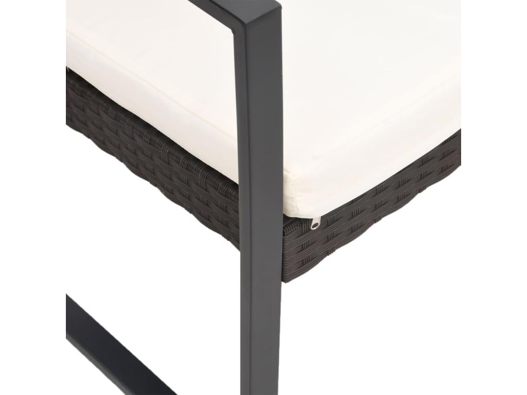 5-piece garden dining set with cushions, brown rattan PP 70405SJCD