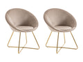 Set of 2 velvet and gold metal chairs - Beige - Calmetop 37086HJXJ
