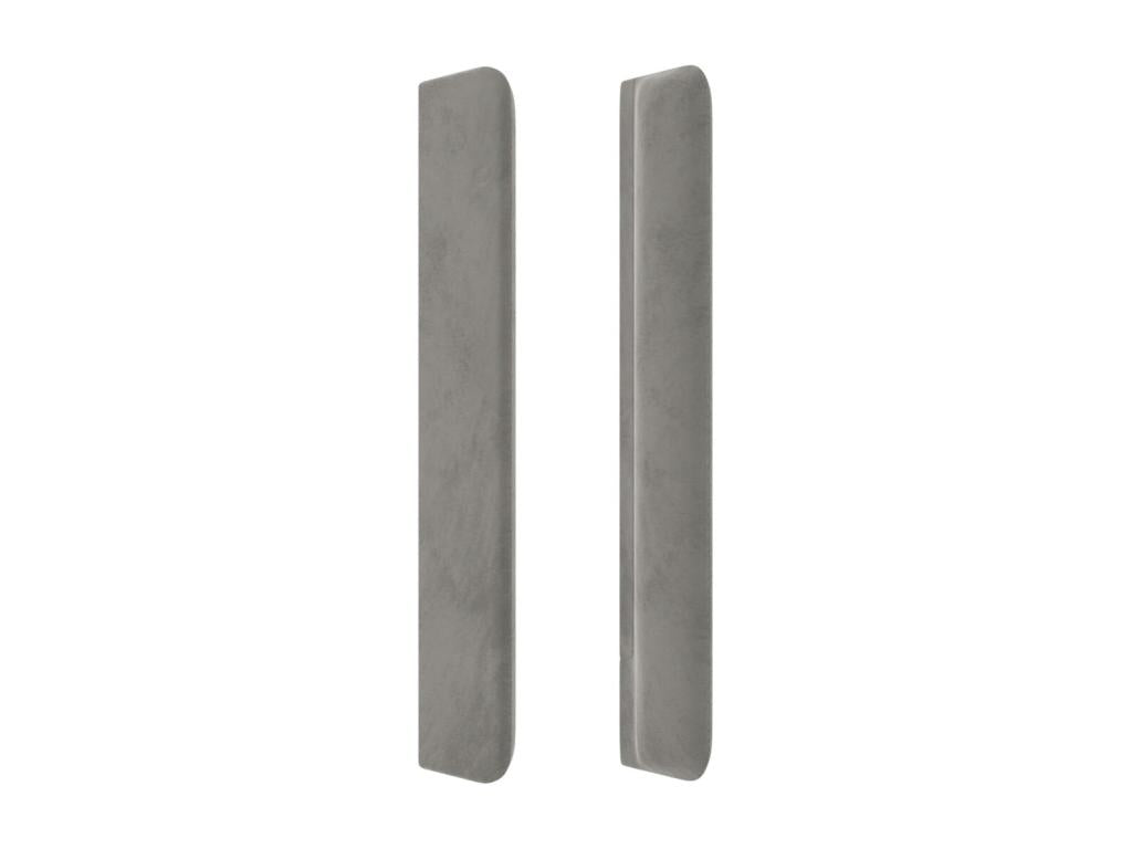 Headboard with wings, light grey, 83x16x118/128 cm, velvet, 34355PBQA