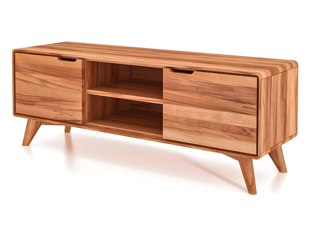 Nidchicshop - TV stand with doors in natural oiled beech heartwood 99338CGNY