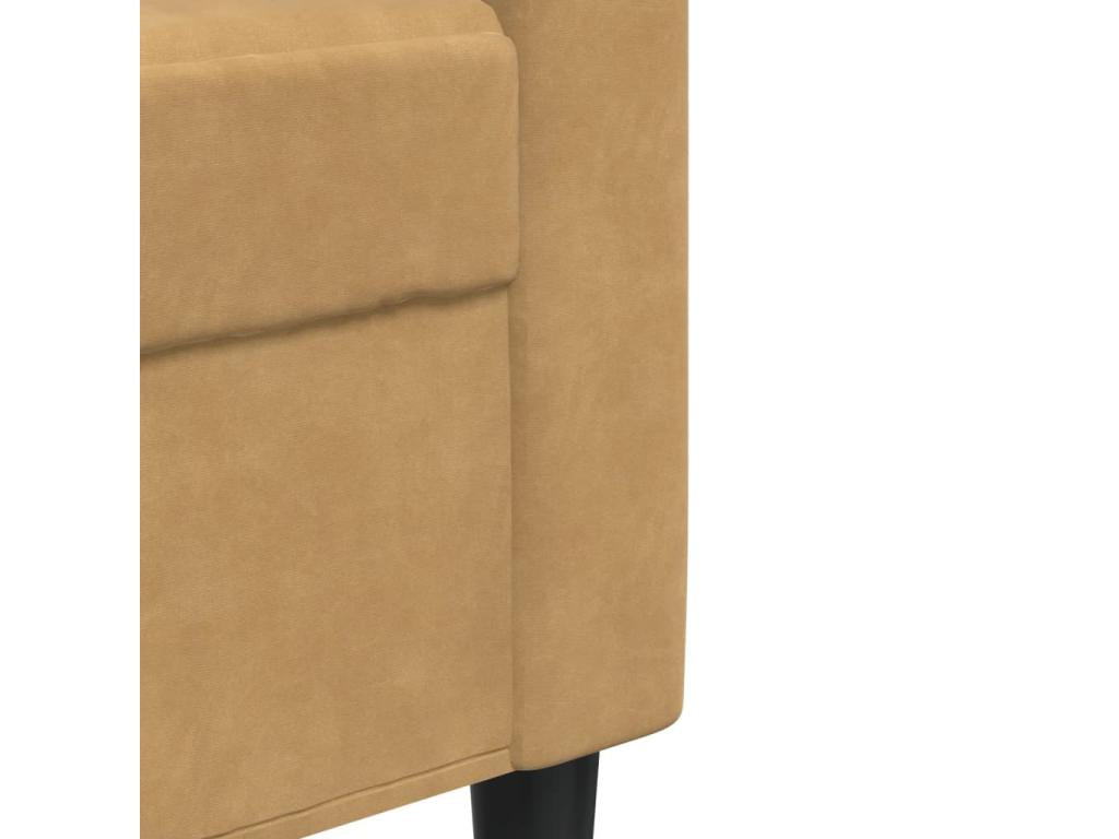 2-piece sofa set with cushions, brown velvet, 62747OVWK