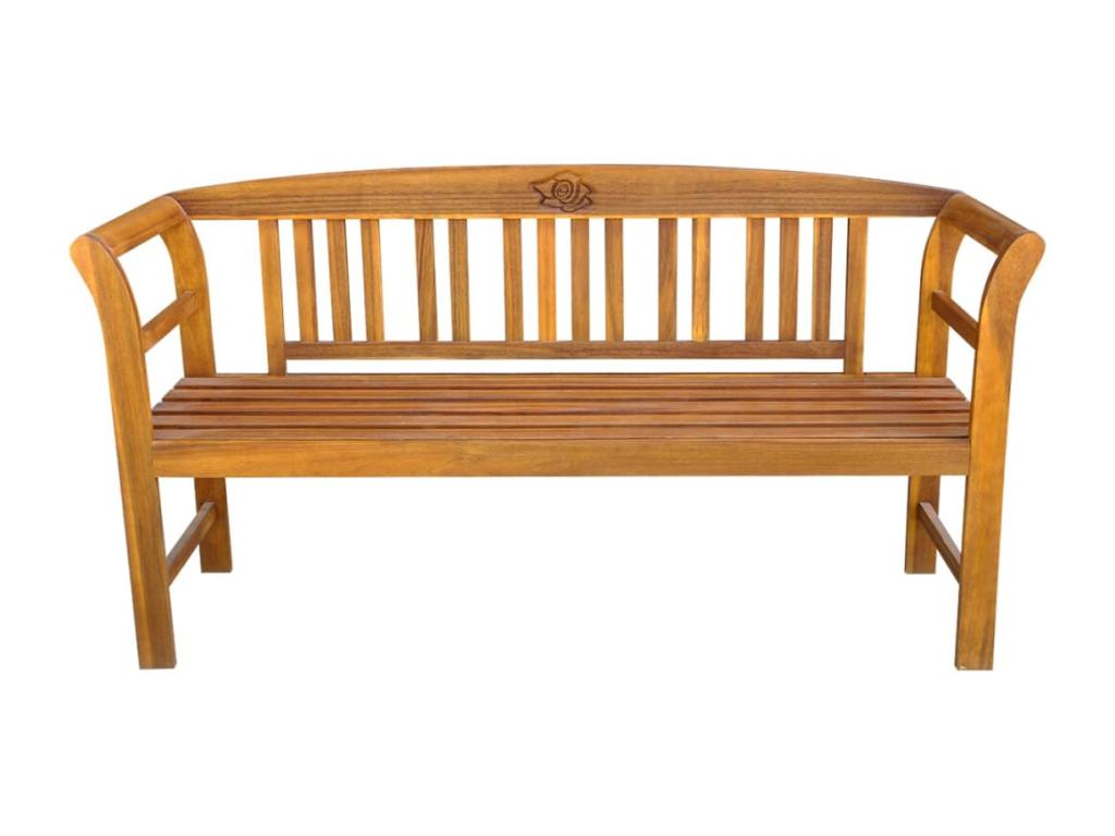 Garden bench with cushion, 157 cm, solid wood, Nidchicshop, 43319RAEP