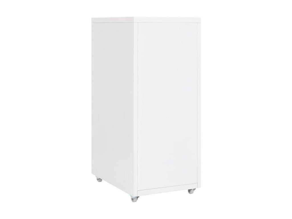 Mobile filing cabinet, white, 28x41x69 cm, metal, 54159BQEO