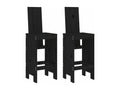 Set of 2 black bar stools, 40x42x120 cm, solid pine wood, 64820SVPN