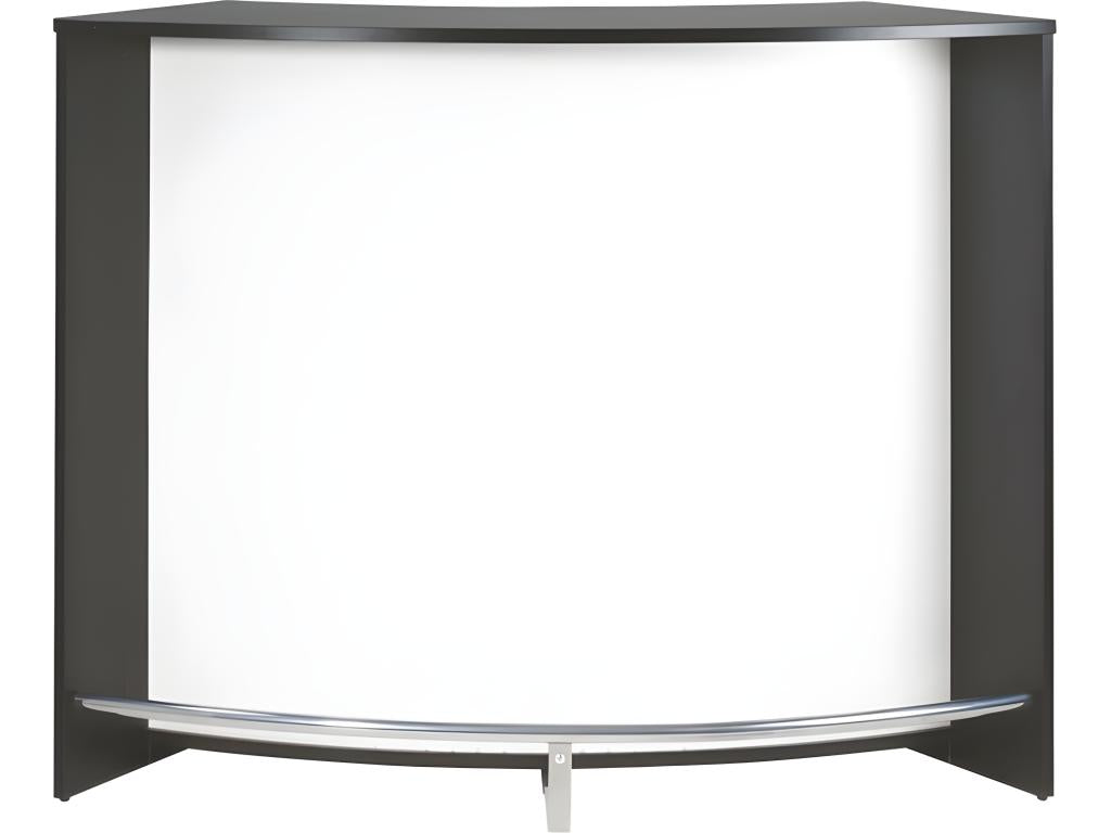 Reception Counter with 2 Doors, Black, 4 Shelves, Lock, 134.5x104.8x55.3 cm - White 90687HWGE