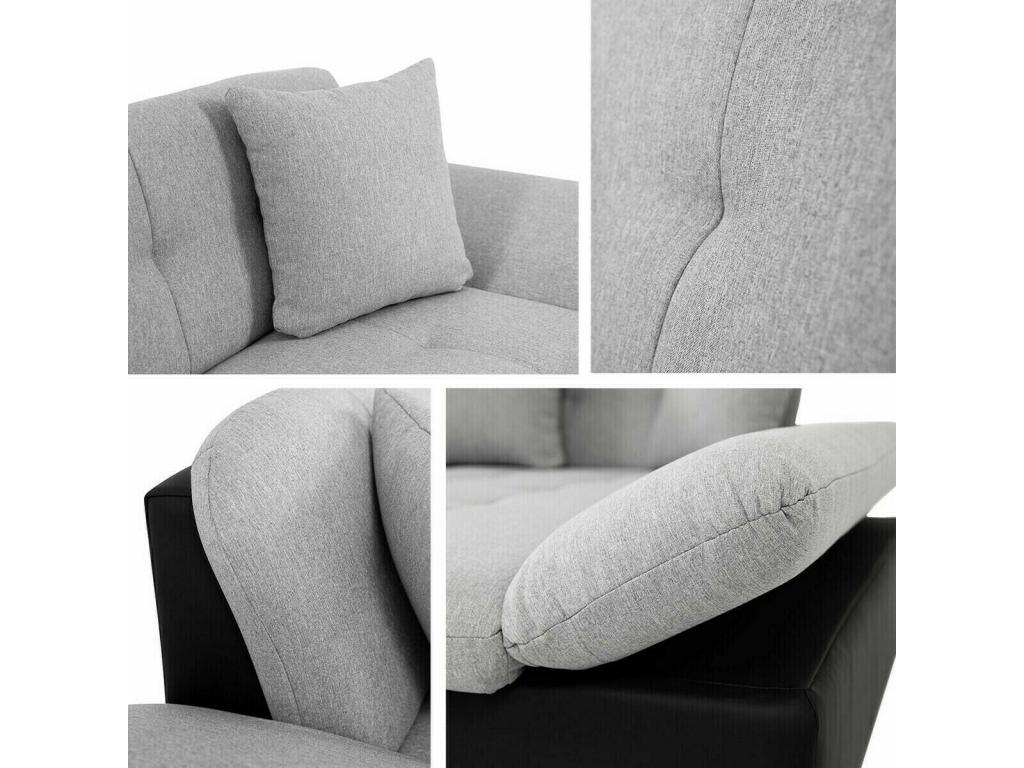 Nidchicshop 152 Turquoise Corner Sofa with Sleeping Function and Bedding Box, 278x161cm, 15415CXZI