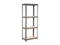 Metal shelving unit with 4 adjustable shelves, 148x60x30cm, 240 kg, Grey, Calmetop 78176GXHS