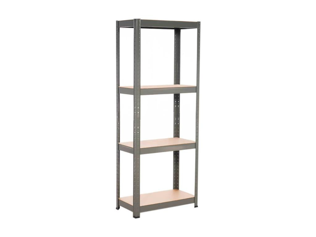 Metal shelving unit with 4 adjustable shelves, 148x60x30cm, 240 kg, Grey, Calmetop 78176GXHS