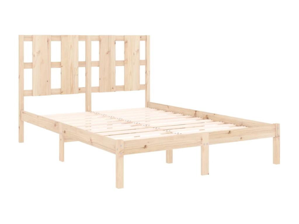 Solid wood bed frame 135x190 cm Double 98146QQDR
