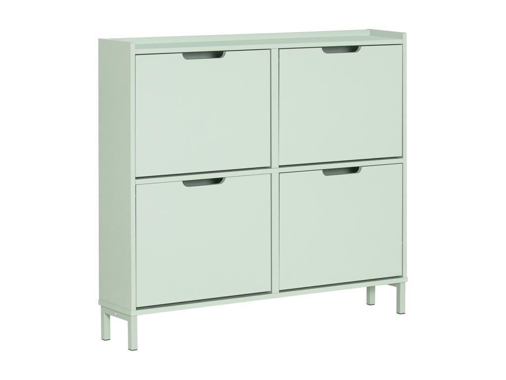 Nidchicshop Shoe Cabinet, Chest of Drawers with 4 Drop-Down Doors, Entryway Furniture, Shoe Storage Chest – Green 100x19x90cm FSR100-GR 68849YTDQ