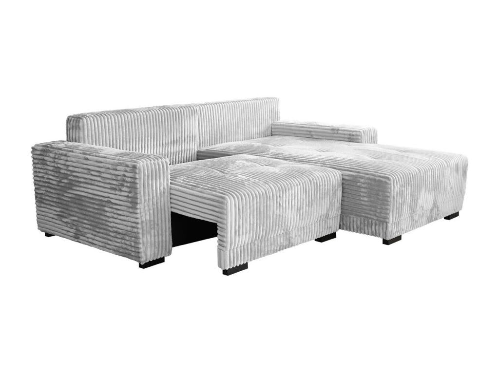 Nidchicshop 204 Grey Corner Sofa with Sleeping Function and Bed Box, 237x180x90cm, 81853UQTO